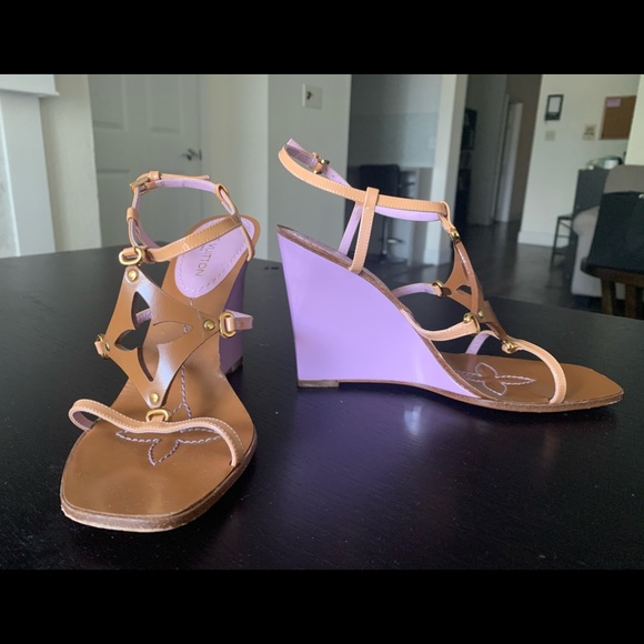 RARE Louis Vuitton Wedge Sandals - Picture 1 of 7
